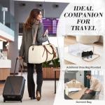 RAINSMORE Garment Bags for Travel Women Leather Convertible Garment Duffle Bag With Shoe Pouch,Large Carry On Garment Bag Dress Suit Business Travel Bags Beige