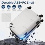 Coolife Expandable Large Checked Luggage Hardside PC+ABS Suitcase with TSA Lock, Lightweight Rolling Carry On with Spinner Wheels(White, 28in)