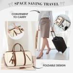 RAINSMORE Garment Bags for Travel Women Leather Convertible Garment Duffle Bag With Shoe Pouch,Large Carry On Garment Bag Dress Suit Business Travel Bags Beige