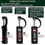 LAFENLIN 2-Pack Gun Case Locks, TSA Approved 3-Digit Heavy Duty Padlocks for Secure Air Travel & Home Storage, Fits Gun, Rifle, Handgun, Shotgun & Pistol Cases, Black