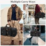 Gonex Canvas Duffle Bag for Travel, Expandable Water Resistant 60L Carry on Duffel Overnight Weekender Gym Bag with Wet Dry Separation Pocket & Suitcase Handle Sleeve, Dark Grey