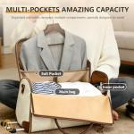 BSAKG 3-in-1 Rolling Garment Duffel Travel Bag, Wrinkle-Free Hanging Travel Bag with 2 Rolling Wheels Waterproof PU Leather Carry On Size for Business Trip Wedding Weekend Getaway for women men