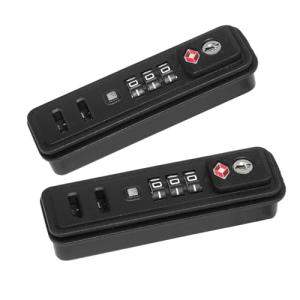 Ech.Apr Travel Locks TSA Approved, 2 Pack Built-in Combination Luggage Replacement Locks, 3-Digit Code TSA Suitcase Lock for Backpack, Baggage, Travel Bags Black - JS-507B