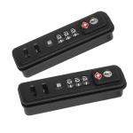 Ech.Apr Travel Locks TSA Approved, 2 Pack Built-in Combination Luggage Replacement Locks, 3-Digit Code TSA Suitcase Lock for Backpack, Baggage, Travel Bags Black - JS-507B