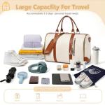 BSAKG 3-in-1 Rolling Garment Duffel Travel Bag, Wrinkle-Free Hanging Travel Bag with 2 Rolling Wheels Waterproof PU Leather Carry On Size for Business Trip Wedding Weekend Getaway for women men