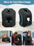 Maliton Inflatable Travel Pillow for Airplane Comfortable Sleeping to Relieve Neck and Shoulder Pain, Support Head Inflatable Pillow for Long Flights, Used for Airplanes, Cars, Trains, Office(Black)