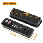 Ech.Apr Travel Locks TSA Approved, 2 Pack Built-in Combination Luggage Replacement Locks, 3-Digit Code TSA Suitcase Lock for Backpack, Baggage, Travel Bags Black - JS-507B