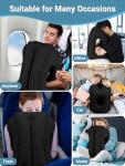 Maliton Inflatable Travel Pillow for Airplane Comfortable Sleeping to Relieve Neck and Shoulder Pain, Support Head Inflatable Pillow for Long Flights, Used for Airplanes, Cars, Trains, Office(Black)