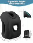 Maliton Inflatable Travel Pillow for Airplane Comfortable Sleeping to Relieve Neck and Shoulder Pain, Support Head Inflatable Pillow for Long Flights, Used for Airplanes, Cars, Trains, Office(Black)