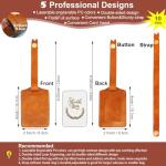 iFForce Laser Engraving Khaki Luggage Tags Material - 10 Sets Ideal Laserable Engravable Faux PU Leather Gifts - Lasable Leatherette Name ID with Flap Cover for Suitcases Bag Backpack During Trip