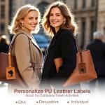 iFForce Laser Engraving Khaki Luggage Tags Material - 10 Sets Ideal Laserable Engravable Faux PU Leather Gifts - Lasable Leatherette Name ID with Flap Cover for Suitcases Bag Backpack During Trip