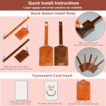 iFForce Laser Engraving Khaki Luggage Tags Material - 10 Sets Ideal Laserable Engravable Faux PU Leather Gifts - Lasable Leatherette Name ID with Flap Cover for Suitcases Bag Backpack During Trip