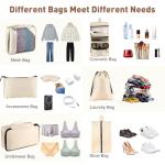 Toncoke 8-Piece Packing Cubes for Travel, Mesh Luggage Organizers with Shoe Bag, Toiletry Bag, Laundry Pouches, 4 Sizes (XL/L/M/S) for Suitcase Organization, Men Women Kids, Beige