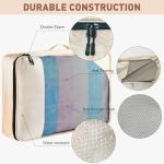 Toncoke 8-Piece Packing Cubes for Travel, Mesh Luggage Organizers with Shoe Bag, Toiletry Bag, Laundry Pouches, 4 Sizes (XL/L/M/S) for Suitcase Organization, Men Women Kids, Beige