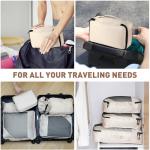 Toncoke 8-Piece Packing Cubes for Travel, Mesh Luggage Organizers with Shoe Bag, Toiletry Bag, Laundry Pouches, 4 Sizes (XL/L/M/S) for Suitcase Organization, Men Women Kids, Beige