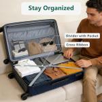 28 Inch Checked Luggage, ABS Hardside Suitcase with Spinner Wheels, TSA Security Lock, Lightweight Large Luggage for Women, Men, Expandable Travel Suitcase for Business, Road Trips & Family Vacations