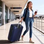 28 Inch Checked Luggage, ABS Hardside Suitcase with Spinner Wheels, TSA Security Lock, Lightweight Large Luggage for Women, Men, Expandable Travel Suitcase for Business, Road Trips & Family Vacations