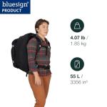 Osprey Fairview 55L Women's Travel Backpack - Carry On Bag with Personal Item Sized Detachable Daypack, Cascade Blue-Torrent Blue