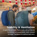 Osprey Fairview 55L Women's Travel Backpack - Carry On Bag with Personal Item Sized Detachable Daypack, Cascade Blue-Torrent Blue