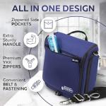 Extra Large (11.8”x11.8”x4”) Hanging Travel Toiletry Bag for Men and Women - Cosmetic Travel Bag With Shoulder Strap - Waterproof Hygiene Bag with Metal Swivel Hook and 19 Compartments for Toiletries