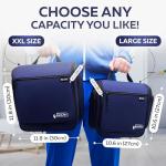 Extra Large (11.8”x11.8”x4”) Hanging Travel Toiletry Bag for Men and Women - Cosmetic Travel Bag With Shoulder Strap - Waterproof Hygiene Bag with Metal Swivel Hook and 19 Compartments for Toiletries