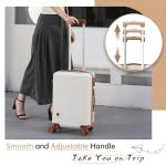 Hulsin Carry on Luggage with Spinner Wheels, 22x14x9 Airline Approved Carry-on Suitcase, Small Hardside Luggage with TSA Lock,Hard Shell Suitcase,Hard Case for Travel (White, 20-Inch)