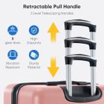 OLIXIS 20 Inch Carry-On Luggage, Hardside Suitcase with Spinner Wheels, Lightweight ABS Hard Shell Travel Luggage, TSA Approved Lock, Expandable Small Suitcase for Business & Travel–Pink