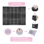 Nenolix 3 in 1 Travel Blanket Pillow Set - 350 GSM Thick Travel Blanket Airplane Compact with Bag, Soft Bag with a Pocket, Inflatable Travel Pillow for Camping & Car Trip (Dark Grey)