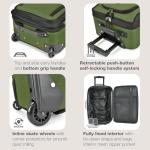 U.S. Traveler Lightweight Softside Suitcase, Rolling 20" Carry On Luggage, Green, 2 Wheel-1 Piece