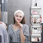 Bosidu Hanging Travel Toiletry Bag, Large Capacity Cosmetic Travel Toiletry Organizer for Women with 4 Compartments & 1 Sturdy Hook, Perfect for Daily Use/Christmas