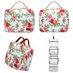 Bosidu Hanging Travel Toiletry Bag, Large Capacity Cosmetic Travel Toiletry Organizer for Women with 4 Compartments & 1 Sturdy Hook, Perfect for Daily Use/Christmas