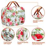 Bosidu Hanging Travel Toiletry Bag, Large Capacity Cosmetic Travel Toiletry Organizer for Women with 4 Compartments & 1 Sturdy Hook, Perfect for Daily Use/Christmas