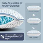 Small Cooling Shredded Memory Foam Pillow for Travel & Camping, Compressible Adjustable Gel Bed Pillow Washable Cover, Medium Firm Neck Lumbar Support, Ideal Sleeping,Car,Airplane,Toddler,Backpacking