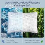 Small Cooling Shredded Memory Foam Pillow for Travel & Camping, Compressible Adjustable Gel Bed Pillow Washable Cover, Medium Firm Neck Lumbar Support, Ideal Sleeping,Car,Airplane,Toddler,Backpacking