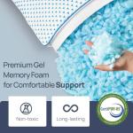 Small Cooling Shredded Memory Foam Pillow for Travel & Camping, Compressible Adjustable Gel Bed Pillow Washable Cover, Medium Firm Neck Lumbar Support, Ideal Sleeping,Car,Airplane,Toddler,Backpacking