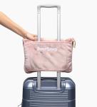 EverSnug Travel Blanket and Pillow - Ultra-Soft, Compact & Lightweight, 65x40 Inches, with Carry Case, Luggage Sleeve & Backpack Clip for Airplane Comfort (Light Pink)