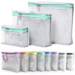 MUMI Travel Toiletry Bag Set of 3 – Clear TSA Approved Toiletry Bags for Women – Reusable Water-Resistant Makeup Organizer Pouches for Skincare, Cosmetics, Travel Accessories, Airport Packing - Aqua