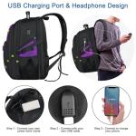 Z-MGKISS 52L Travel Backpack for Women, Large Waterproof Anti-Theft Backpack 17.3 Inch with USB Port, TSA-Approved Daypack, Gifts for Women Teacher Business College, Purple