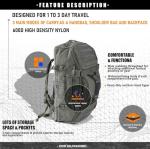 Miramrax Travel Duffle Bag Backpack for Men - Large Tactical Bags Weekender Gym Bag for Overnight Traveling Military Workout Deployment Sports (Green, 25L)