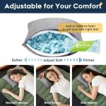 CushyOasis All-in-1 Camping Pillow Set - Small Travel Pillow Shredded Memory Foam for Sleeping with Eye Mask, Earplugs & Washable Cover, Compact for Backpacking, Hiking, Airplane, Car, S Size