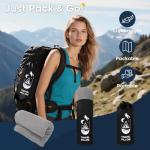 CushyOasis All-in-1 Camping Pillow Set - Small Travel Pillow Shredded Memory Foam for Sleeping with Eye Mask, Earplugs & Washable Cover, Compact for Backpacking, Hiking, Airplane, Car, S Size