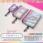 MUMI Travel Toiletry Bag Set of 3 – Clear TSA Approved Toiletry Bags for Women – Reusable Water-Resistant Makeup Organizer Pouches for Skincare, Cosmetics, Travel Accessories, Airport Packing - Aqua