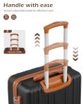 Coolife Luggage, Suitcase with Durable and Lightweight, Large Checked Luggage with ABS Hardshell Expandable, Dual Spinner Wheels, TSA Lock, and YKK Zipper (apricot black, L(28in))