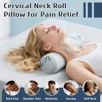 LVYSHOW Cervical Roll Pillow, 2 Pack Round Bolster Pillow with Removable Washable Cover for Neck, Back, Leg, and Knee Support, 5" x 17"