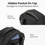 CROSSGEAR Travel Carry On Backpack for Men, 40L Expandable Large Laptop Backpack, Fit 17.3 Inch Computer, TSA-Friendly Luggage Airline Approved, Water Resistant, Business Commute Work Daypack, Black