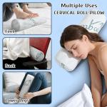 LVYSHOW Cervical Roll Pillow, 2 Pack Round Bolster Pillow with Removable Washable Cover for Neck, Back, Leg, and Knee Support, 5" x 17"