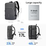 MARK RYDEN Travel Backpack for Men, 40L Airline Approved Carry on Backpack with USB Charging Port, 17.3 Inch Waterproof Business Laptop Backpack