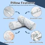 LVYSHOW Cervical Roll Pillow, 2 Pack Round Bolster Pillow with Removable Washable Cover for Neck, Back, Leg, and Knee Support, 5" x 17"