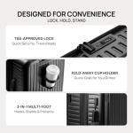 NINETYGO Top Opening Carry On Luggage 22x14x9 Airline Approved, Expandable & Lightweight, Scratch Resistant PC Hardside with Deep Cabin Design, TSA Lock & 360° Spinner Wheels(Dark Black, Alps)