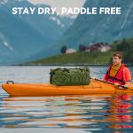 HEETA Waterproof Duffel Bag Motorcycle Dry Bag Backpack, Extra Large Rolltop Travel Duffle Bags with Straps & Handles for Kayaking Rafting Boating Canoeing Camping Gym Beach (Green, 60L)